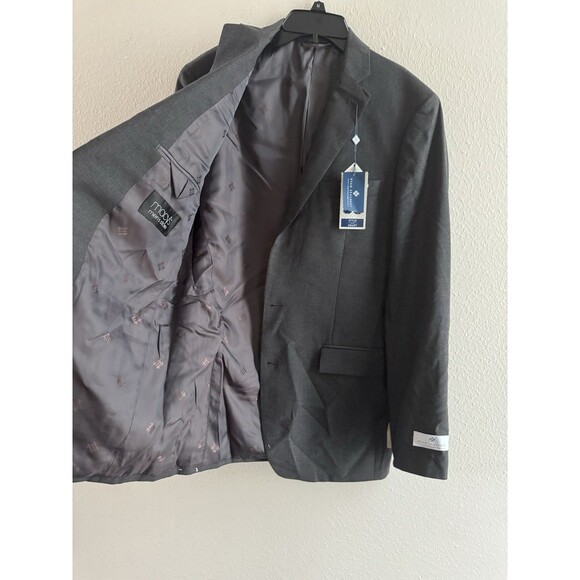 RYAN SEACREST DISTINCTION GRAY 40 LONG 100% WOOL SUIT TOP BLAZER SPORT COAT NWT - Picture 13 of 16